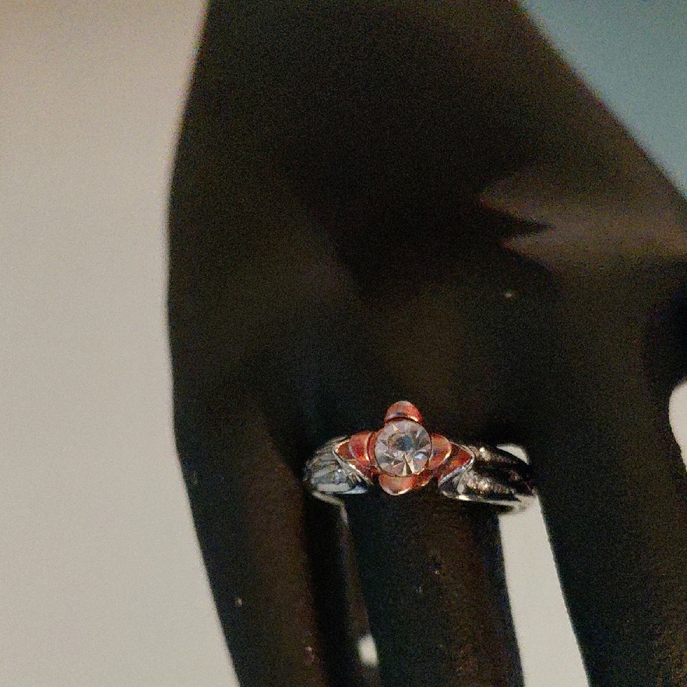 Source Unknown Elegant Silver and Red Ring